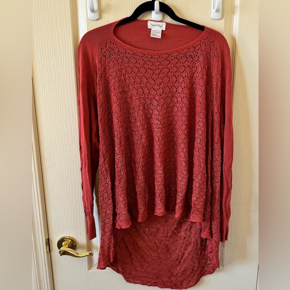 Grace & Lace light weight two fit knit cardigan poncho cover-up sweater spice OS - Picture 7 of 11